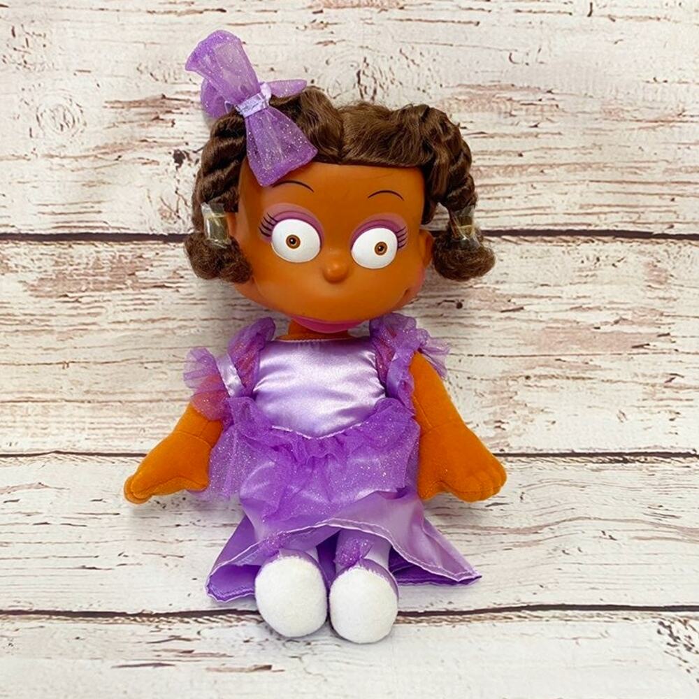 VIACOM Rugrats Susie Carmichael Vintage 14" Doll 1999 Purple Satin Dress Rare